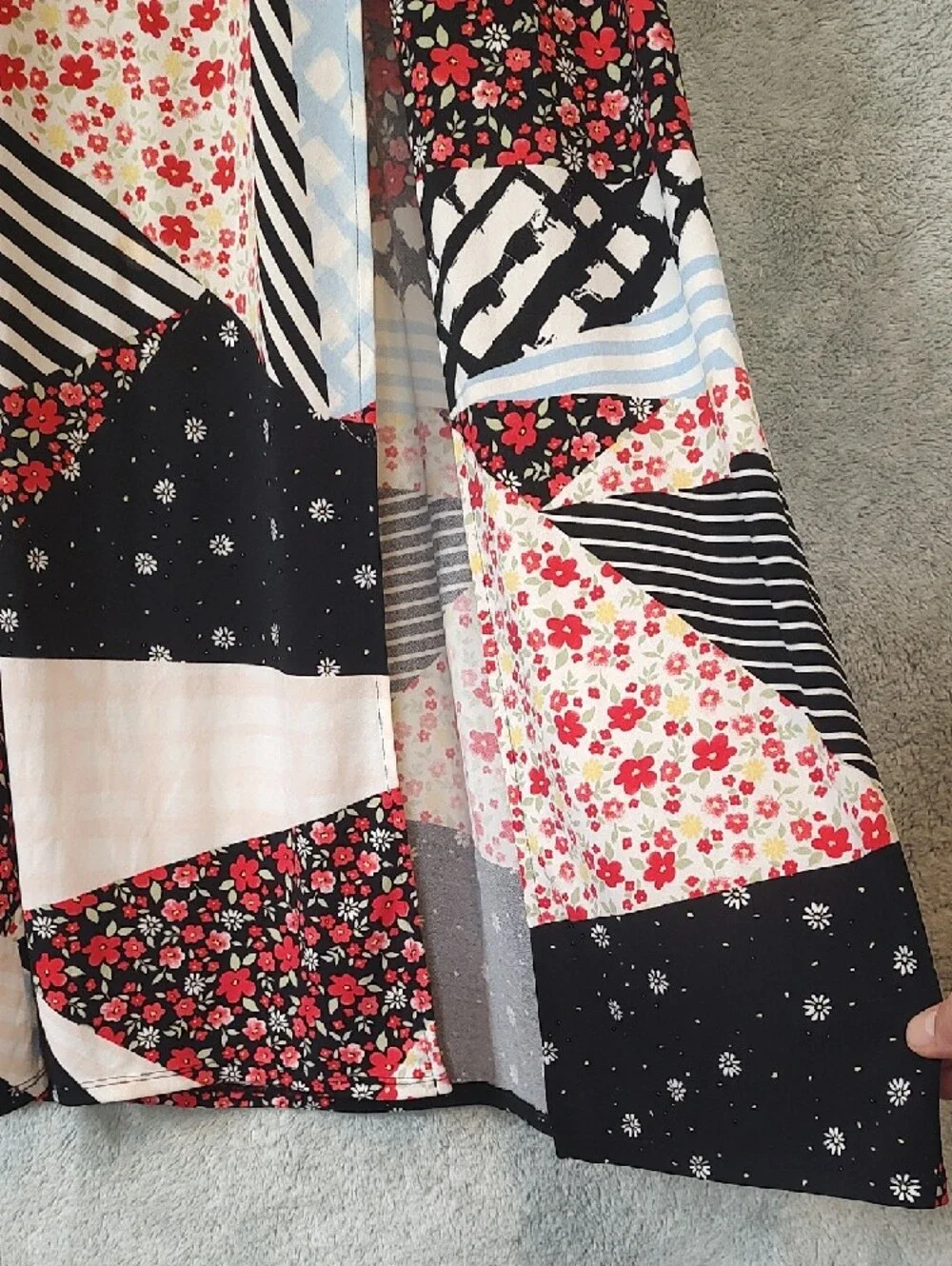 Candie's Black & Red Patchwork Halter Maxi Dress - Picture 5 of 15
